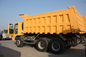 鋼鉄貨物箱が付いている黄色い鉱山のダンプ トラック/10の荷車引きのダンプ トラック